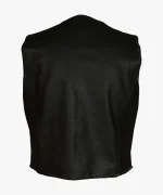 Hawk® Men’s Black Leather Biker Vest – Motorcycle & Chopper Style - Image 2