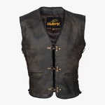 Hawk® Men’s Leather Motorbike Vest – Classic & Durable