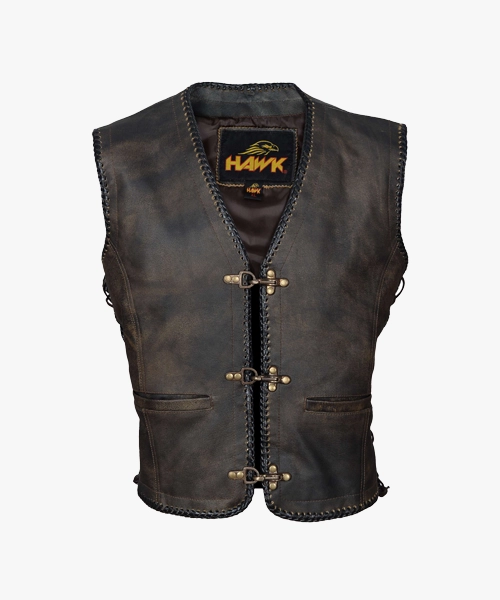 B-94.webp Hawk® Men’s Leather Motorbike Vest – Classic & Durable - Image 1